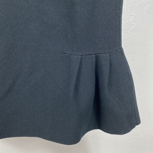 Ann Taylor Black Jersey Long Sleeves Ruffled Midi Dress - Picture 4 of 10